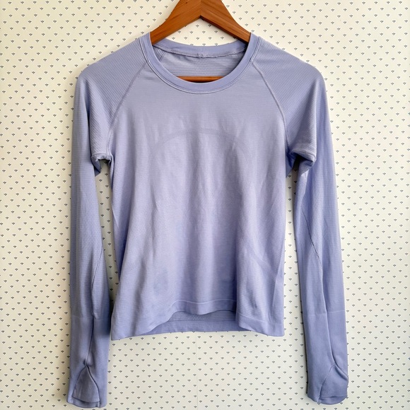 lululemon Swiftly Tech Top 6 Long Sleeve Race Length Lilac Purple Run Shirt - Picture 1 of 3